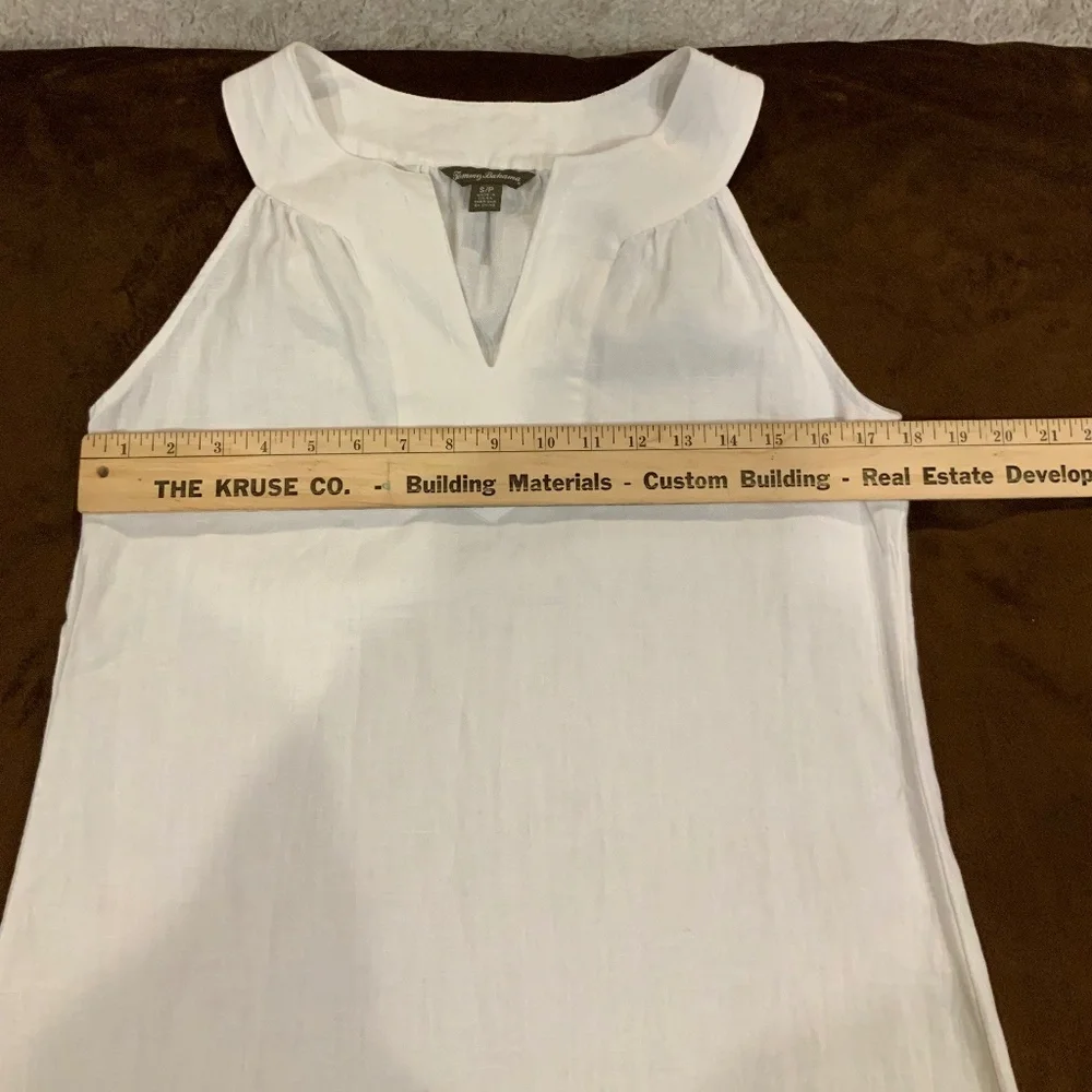Tommy Bahama White S Linen Sheath Dress Coastal Cottagecore Minimalist Classic - Picture 6 of 9
